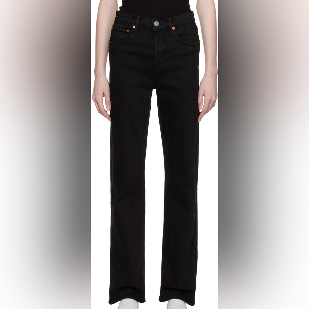 Re/done 90s High Rise Loose in Black Size 24